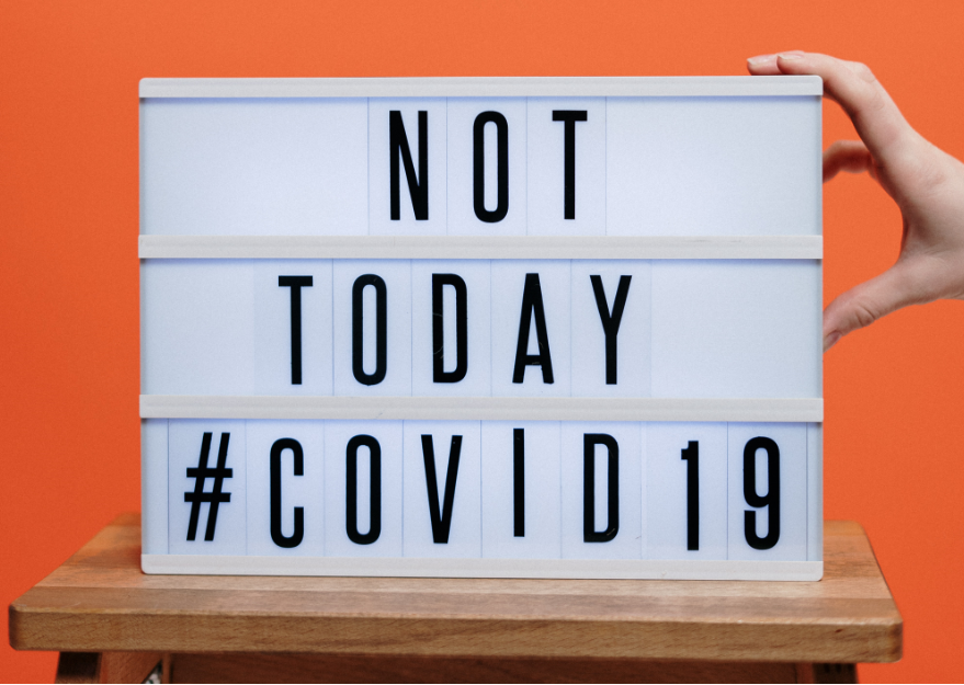 not today covid19 sign on table